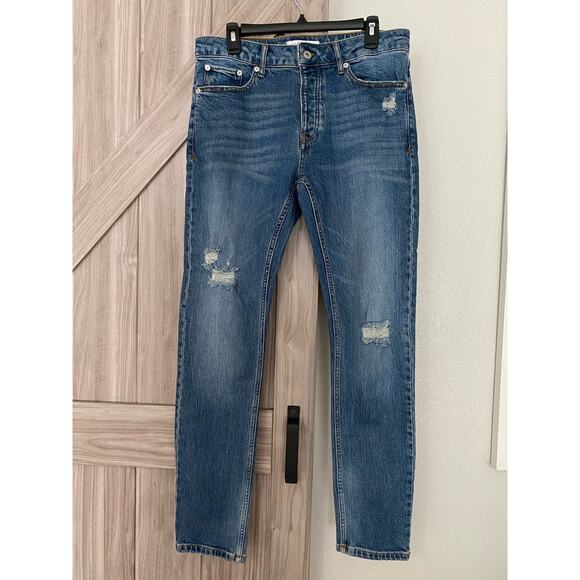 NWOT Topman stretch skinny button fly jeans 32/32
